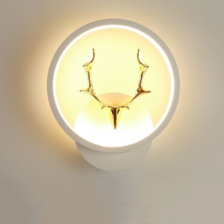 Indendørs lille væglampe enkel rund seng lampe soveværelse sengside kreativ gang korridor dekorative lamper (træ)