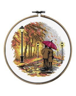 Broderikit Flexitavla Promenad i regnet - Orchidea