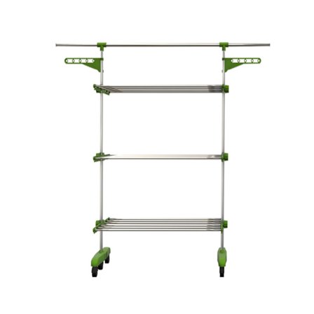 Toimiva vaateteline kuivaukseen, vihreä