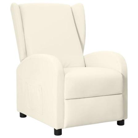 Vidaxl Reclinerfåtölj Gräddvit Konstläder Kräm