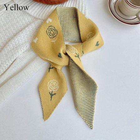 Lille Tørklæde Strik Sjal Tørklæde GUL