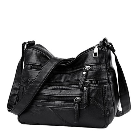Kvinner Liten Messenger Bag PU Lær Skulderveske Lommebok Dame Crossover-XF4-
