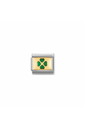 PLATES 18k Gold & Enamel Four-leaf Clover