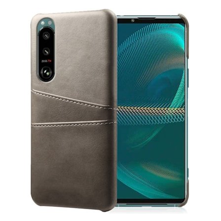 Sony Xperia 5 III skal med korthållare - Silver/Grå