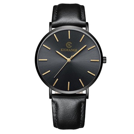 Herre-klokke i ultrafint design, forretningsklokke i rustfritt stål med mesh-reim og kvartsverk