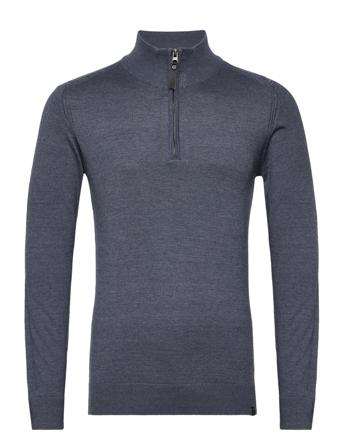 Ancona Knitwear Half Zip Pullover Blå INDICODE