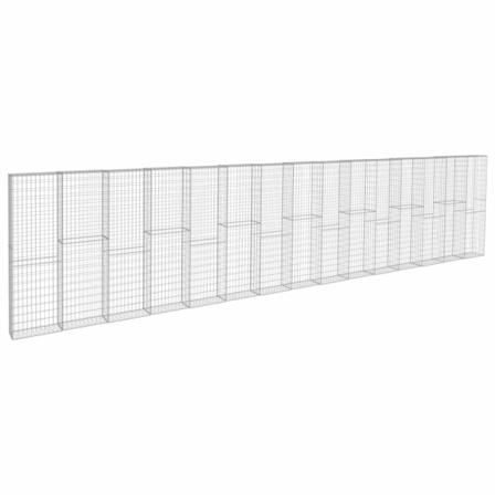 Vidaxl Gabionmur I Galvaniserat Stål 900x50x200 Cm Silver