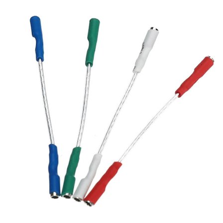 4 stk./parti 7N sølvbelagt platespiller phono-pickup headshell ledningskabler kompatible med 1,2 mm-1,3 mm pinner