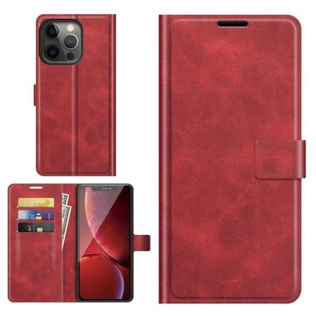 iPhone 13 Pro læderetui med pung - Rød Red