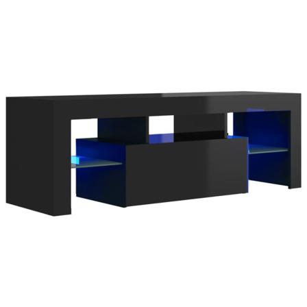 Vidaxl Tv-bänk Med Led-lampor Högglans Svart 120x35x40 Cm Svart