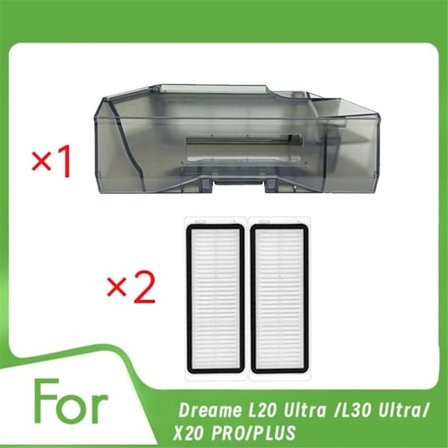 Støvbøtte med 2 filtre for L20 Ultra / L30 Ultra / X20 PRO / PLUS robotstøvsuger, erstatningstilbehør