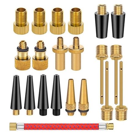Cykelventil-adapterkit 21 dele med universelle dyser