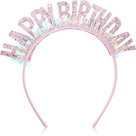 Födelsedagskrona Vackert Hårband Glitter Födelsedag Hårband Glänsande Tiara Söta Håraccessoarer Grattis på Födelsedagen Kronor Passar Kvinnor