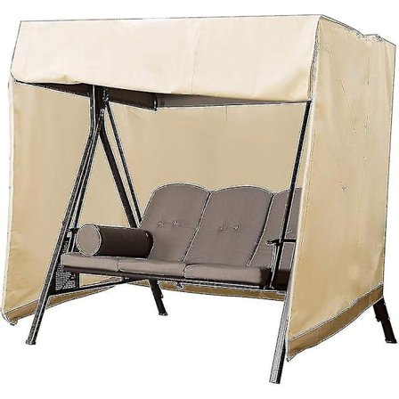 3-sits utomhus vattentät Oxford gungset UV-skydd gungset (beige) 220*125*170cm-hy