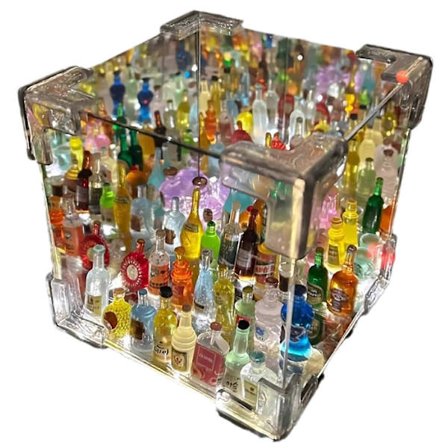 Kuutiopeililamppu LED-kuutiopeilivalo, 2 in 1 peili ja pöytäkoriste