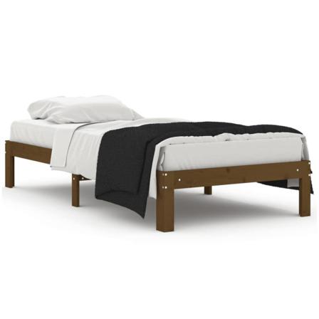 Vidaxl Sängram Honungsbrun Massivt Trä 90x190 Cm 3ft Brun