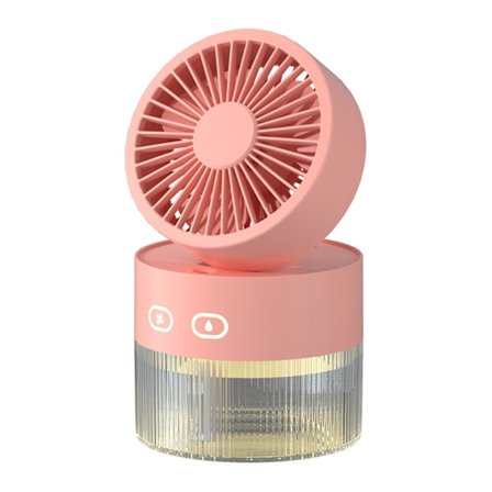 Mini Vattenkyld Fläkt Vikbar Liten Skrivbordskylare Fläkt ABS USB Spray Mist Elektrisk Fläkt för Hem Bibliotek Kontor Rosa