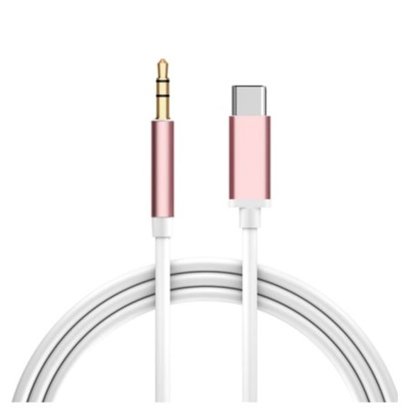 1m USB-C til AUX 3.5mm Kabeladapter Bil rosa