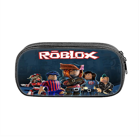 Roblox Game Cartoon Blyantspennal Drenge Piger Børnehave Mellemtrin Elever Stor Kapacitet Stationery Opbevaringspung Pen Pung(D)