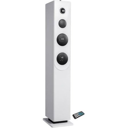 INOVALLEY HP33-CD Bluetooth Sound Tower - CD-spelare - 100 Watt Högtalare - Vit