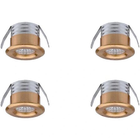 Mini Innfelte LED-Spotlights, 3W, Nøytralt Lys, Sett med 4