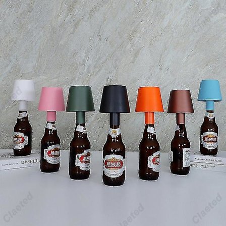 Led vinflaska Lamphuvud Bordslampa Avtagbar och avtagbar Bärbar laddningsdekoration Kompatibel med Bar Cafe Atmosphere Night Light -ES