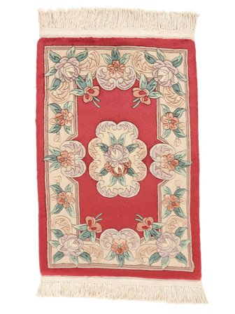 China 90 Line Teppich 60X90 Beige/Dunkelrot Wolle, China