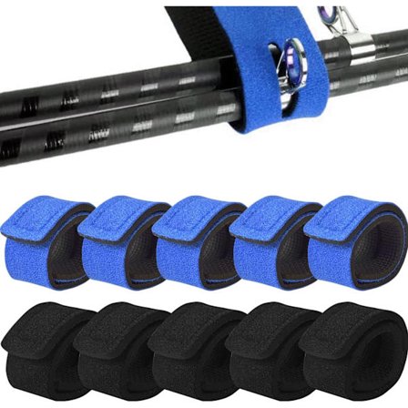 10-pak Elastiske Fiske Stangbånd med Bånd til Fiske Stænger