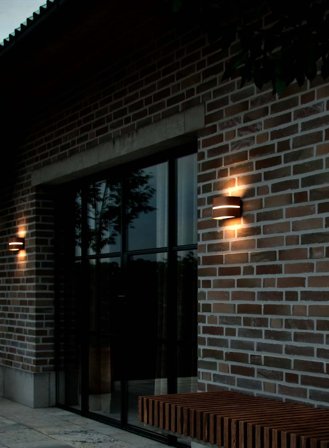 Sibelis utelampe vegg - metallisk brun