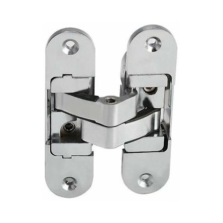 3D usynlig hengsel. Satinert rustfritt stål. 2 stykker, 30×110mm (venstre + høyre)