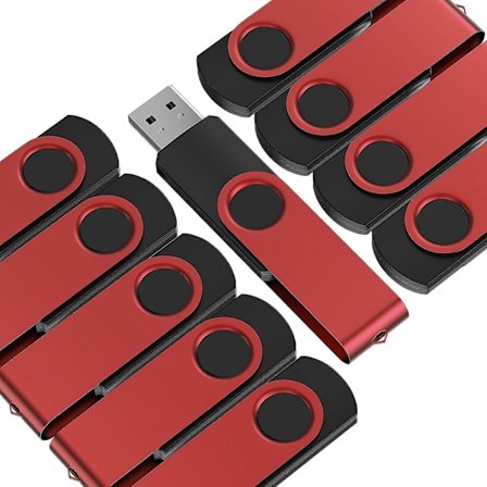 USB Stick 16GB 10 Pak USB 2.0 Flash Drives - Kepmem Bærbar Nøglering Memory Stick 16 GB Rød Pendrive Metal 16 Giga Thumb Drives Fashion Swivel U Dis