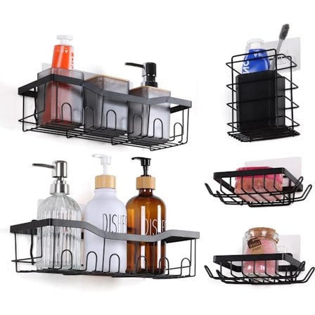 Duschhylla, badrumsorganisatör utan borrning, självhäftande