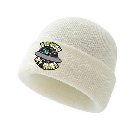 2023 Stickad Mössa Mjuk Baby Bonnet Hatt Varm Vintermössa Beanie Mössa för Baby Småbarn Barn Tecknad Mönster Tryck Hatt Vit