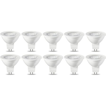 10 stk GU5.3 MR16 LED-pærer 5W Varmhvit Ikke-dimbar 220V