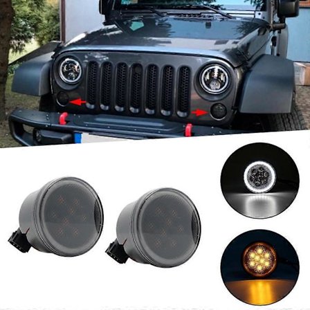Gul Front LED Blinklys Samling Til 2007~2017 Jeep Wrangler JK