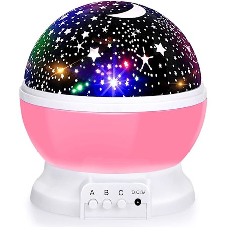 Baby Night Lights, Moon Star Projector 360 Degree Rotation - 4 Led Bulbs 8 Color Changing Light, Romantic Night Lighting Lamp, Unique Gifts For Birthd