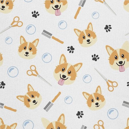 UTOMHUSDEKORATIVA TYGER OXFORD - motiv hundfrisör_MGF