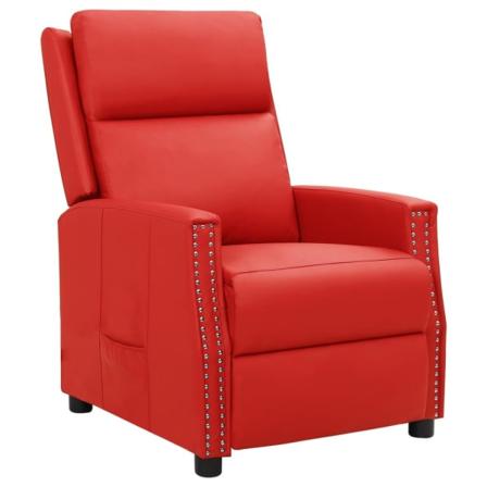 Vidaxl Reclinerfåtölj Med Uppresningshjälp Röd Konstläder Röd