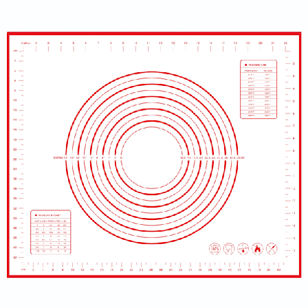 Stor kagemåtte bageplade med måleskala - til dejrulning