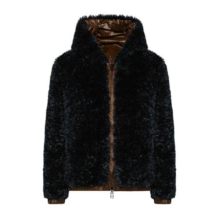 Peuterey Faux fur and ripstop nylon bomber jacket , Blauw , Dames , Maat: M