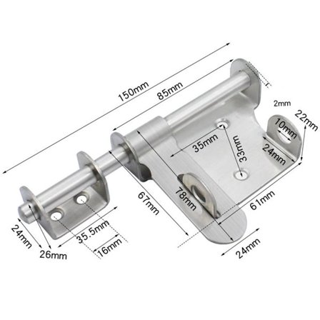 Dørspennelås Sikkerhetsbolt Lås STYLE 2 STYLE