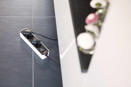 Brennenstuhl Ecolor Extension Lead 4-way white/black 1.5m H05VV-F 3G1.5