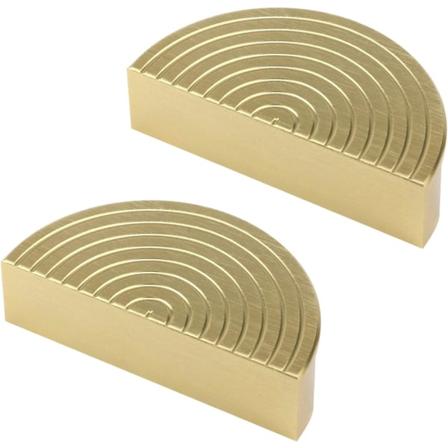 Halvmåne skåpshandtag i aluminiumlegering, gyllene skåpshandtag, möbelhandtag i halvcirkel, 2 st, 74 x 38 mm