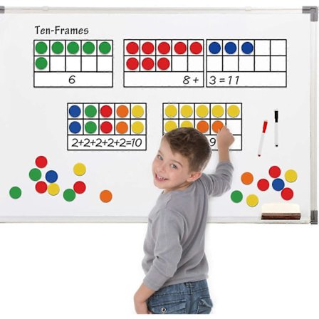 Giant Magnetisk Tiokammaruppsättning - Matematikmanipulativa för Elementär 55 Magnetiska Matematikräknare för Barn, Matematikspel (FMY)