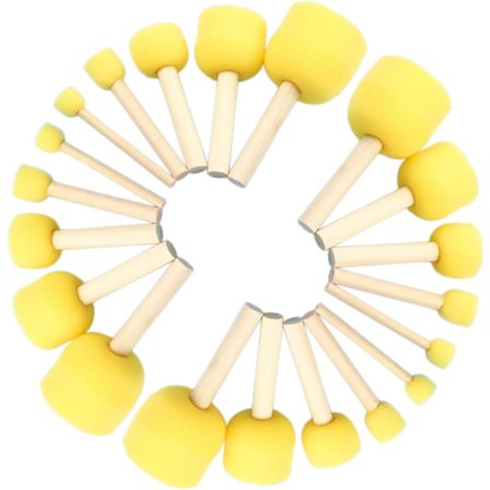 20 kpl Pyöreä Vaahtomuovisivellin Sienisivellin Pyöreät Sienimaalisiveltimet Puisella Kahvalla Lasten Taidegraffitimalleihin