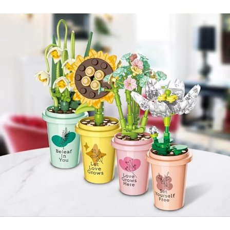 Blombukett Byggsats, Växt serie mjölktekopp krukväxt