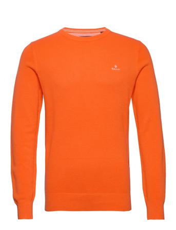 Cotton Pique C-Neck Neulepaita Pyöreä Kaula-aukko Oranssi GANT