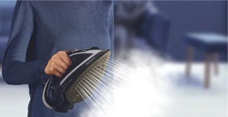 TEFAL Puregliss FV8062E0 Bügeleisen Trocken- & Dampfbügeleisen Durilium AirGlide Autoclean soleplate 3000 W Schwarz, Grau