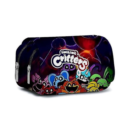 Smiling Critters Penalhus Stor Kapasitet Blyantveske med Glidelås Skole Penalhus for Barn Skrivebordsorganisator 2