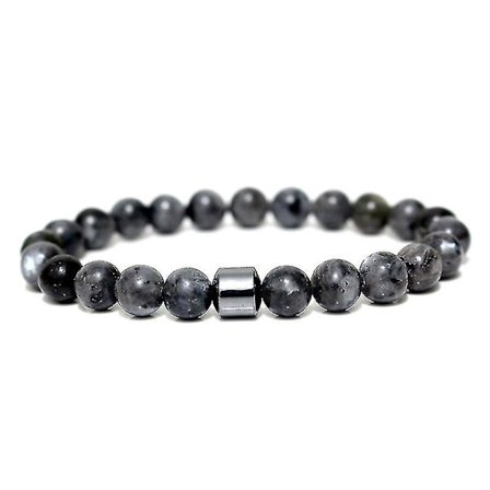 Røykeslutt Armbånd Trippel Herre Kraftig Behandling Røykfri Svart Jern Magnet Armbånd Vulkanstein Kart Håndsmykker Magnetisk Menn (FMY)